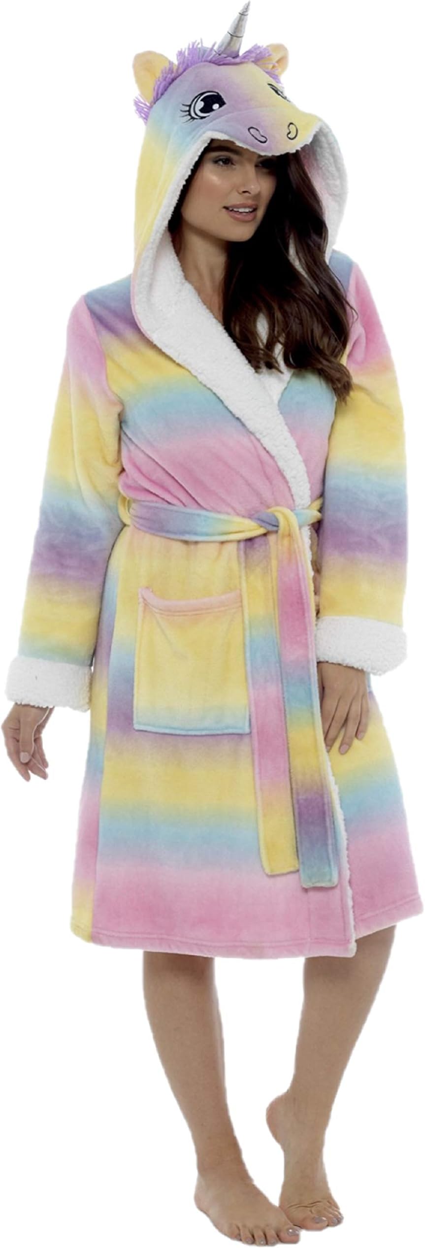 KATE MORGAN Girls Soft & Cosy Hooded Dressing Gown