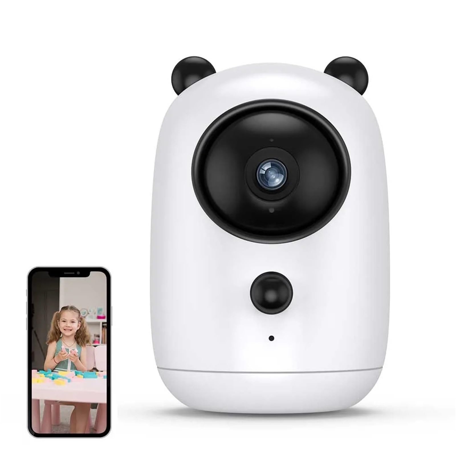 Caméra de sécurité extérieure sans Fil 4MP alimentée par Batterie WiFi avec projecteur, sirène et Audio bidirectionnel(with 32G)