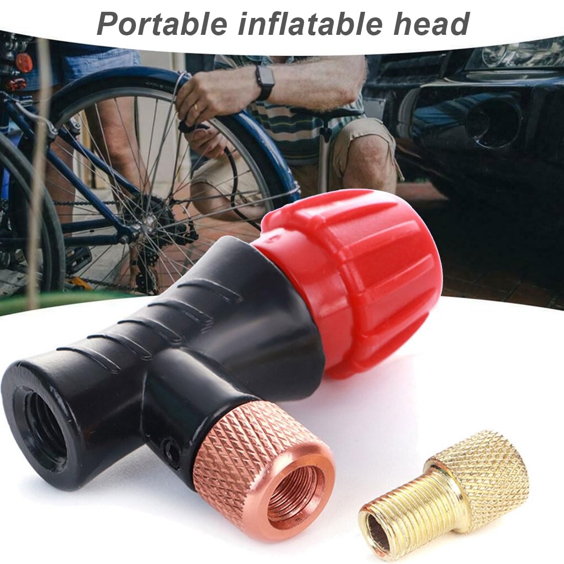 Gonfiatore CO2 Per Bici - Pompa Compatta In Lega Alluminio Per Pneumatici Strada E MTB, Testa Valvola Presta/Schrader - Foto 7