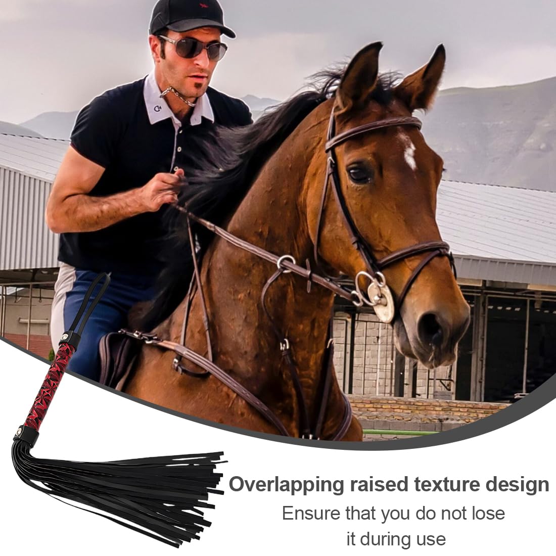 latigo cuero - 1 pcs latigo Cuerode Cuero Artificial Suave,Fusta Caballo Herramienta de Entrenamiento, Accesorios para Disfraces, Cultivo para Montar a Caballo para Deportes al Aire Libre