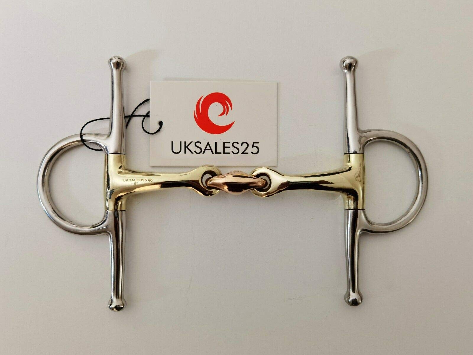 Full Cheek Curved Snaffle Bit 14MM Copper Lozenge GS & SS(UKSALES25® Horse Bits) (4.5 INCHES)