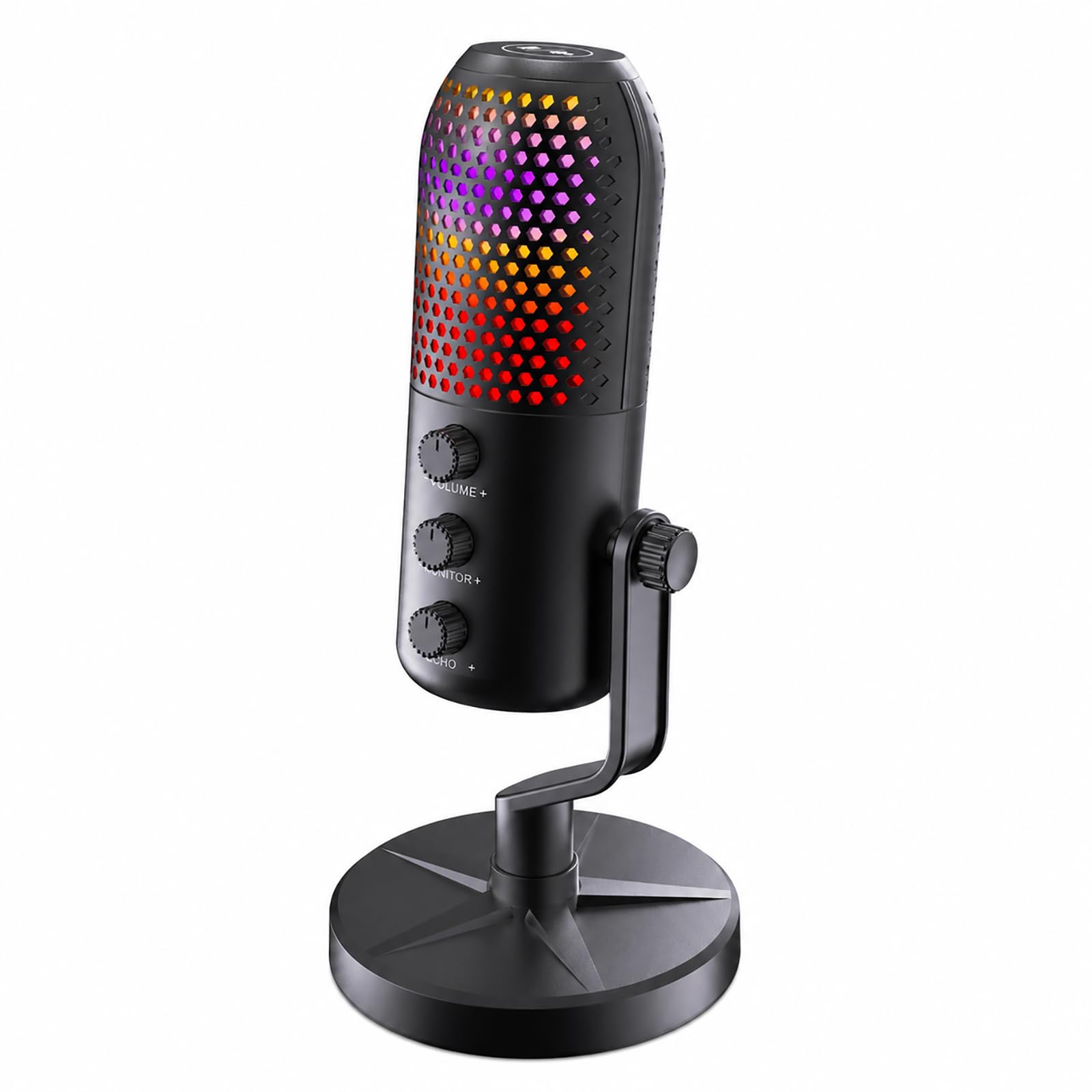 SINWE Micrófono para juegos con cancelación de ruido y control de ganancia, micrófono USB para PC, para streaming, juegos, podcasts, PC, PS4, incluye silencio rápido e iluminación RGB