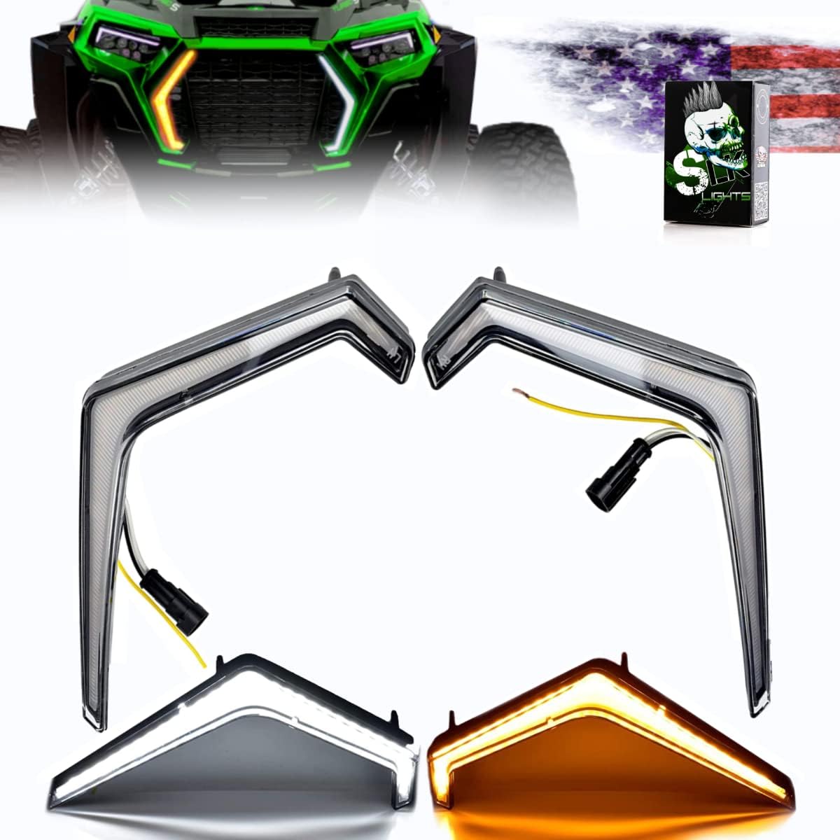 Onе-Dау Sаlе: Uр tо 60% оƒƒ SLK-Lights LED Turn Signal light for Polaris RZR XP, Front Signature Accent Fang Light Assembly for Polaris RZR XP 1000 Turbo 2019 2020 2021 2022(#2884053, 2pcs)