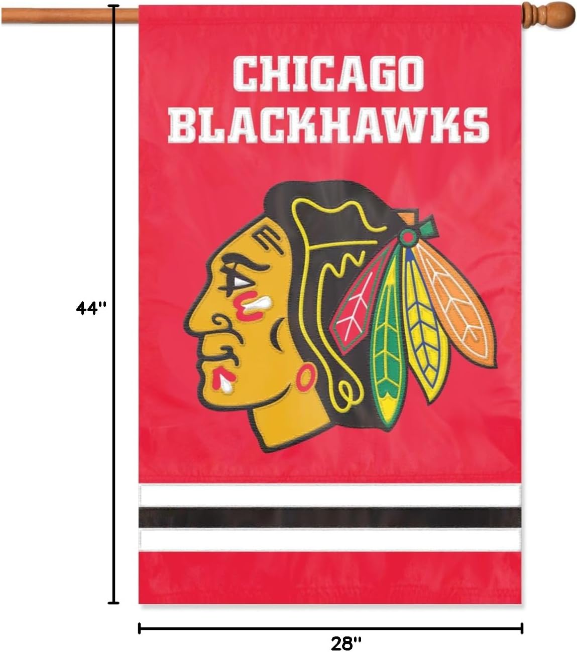 Party Animal Chicago Blackhawks Weather Resistant Embroidered Banner Flag