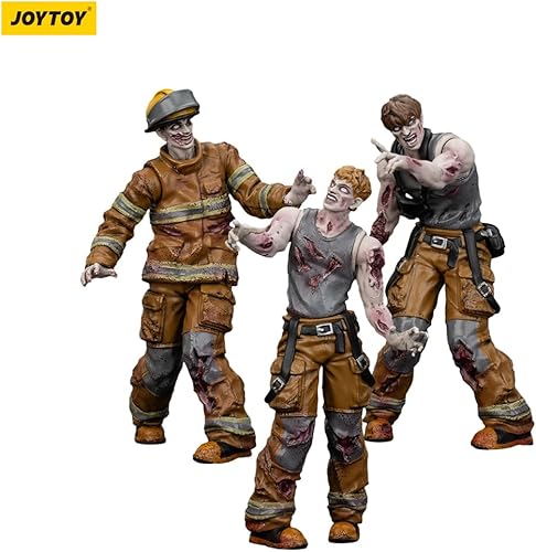 Miniatura 2 de JOYTOY Dark Source - Figura de zombi de bomberos 125 con articulaciones móviles y desmontables, figuras de zombi en miniatura para exhibición de