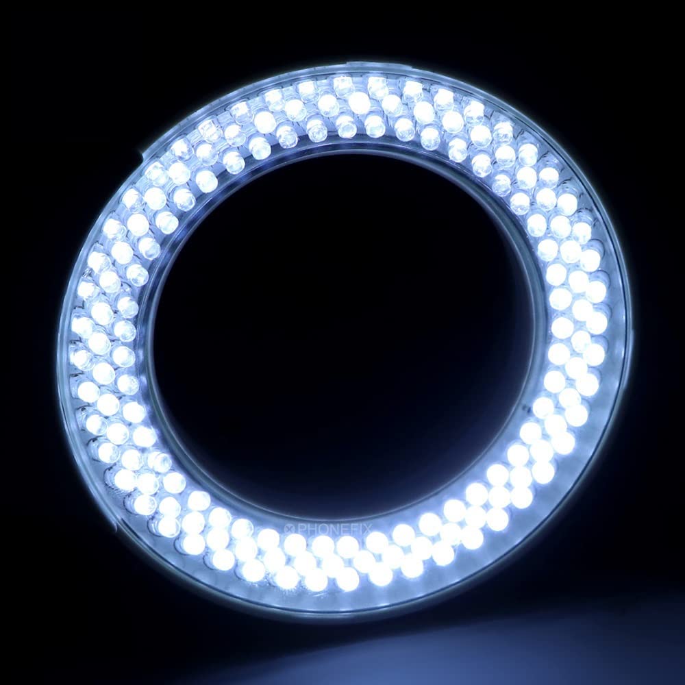 Accessori per microscopi 144 Illuminatore for microscopio a luce anulare a LED con adattatore di alimentazione Lampada regolabile da 0 a 100% for microscopio stereo e amp;Telecamera Durata e prestazio