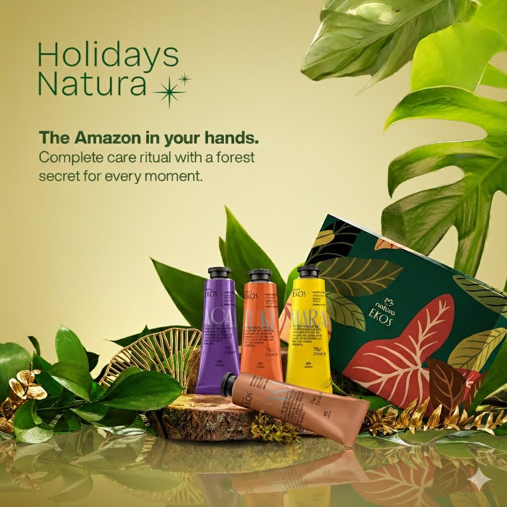 Natura - Ekos Hand Cream Quartet Variety Pack, 4 Creams - Passion Fruit, Brazil Nut (Castanha), Tukumã, Açaí Hand Cream - Vegan Skin Care - Brazilian Beauty Secrets - Travel Size - 1.41oz (40g) - Image 2