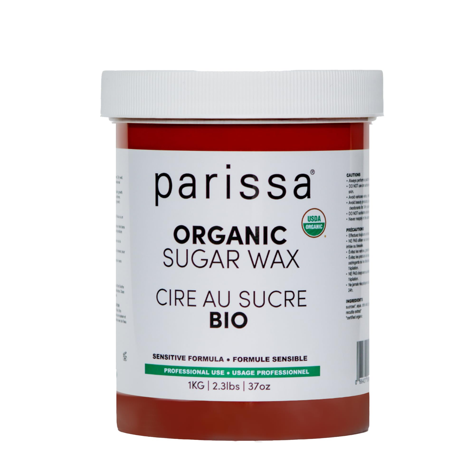 Parissa Organic Body Sugar Wax | 2.3lbs Natural, Vegan, Cruelty-Free, Salon-Quality | For All Skin Types, Gentle on Skin, Long-Lasting Smoothness