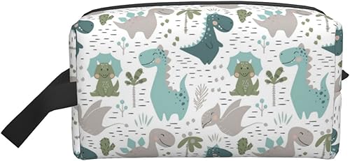 Bolsa de maquillaje de girasol impermeable bolsa de cosméticos de viaje bolsa de aseo organizador para mujeres, Dinosaurio