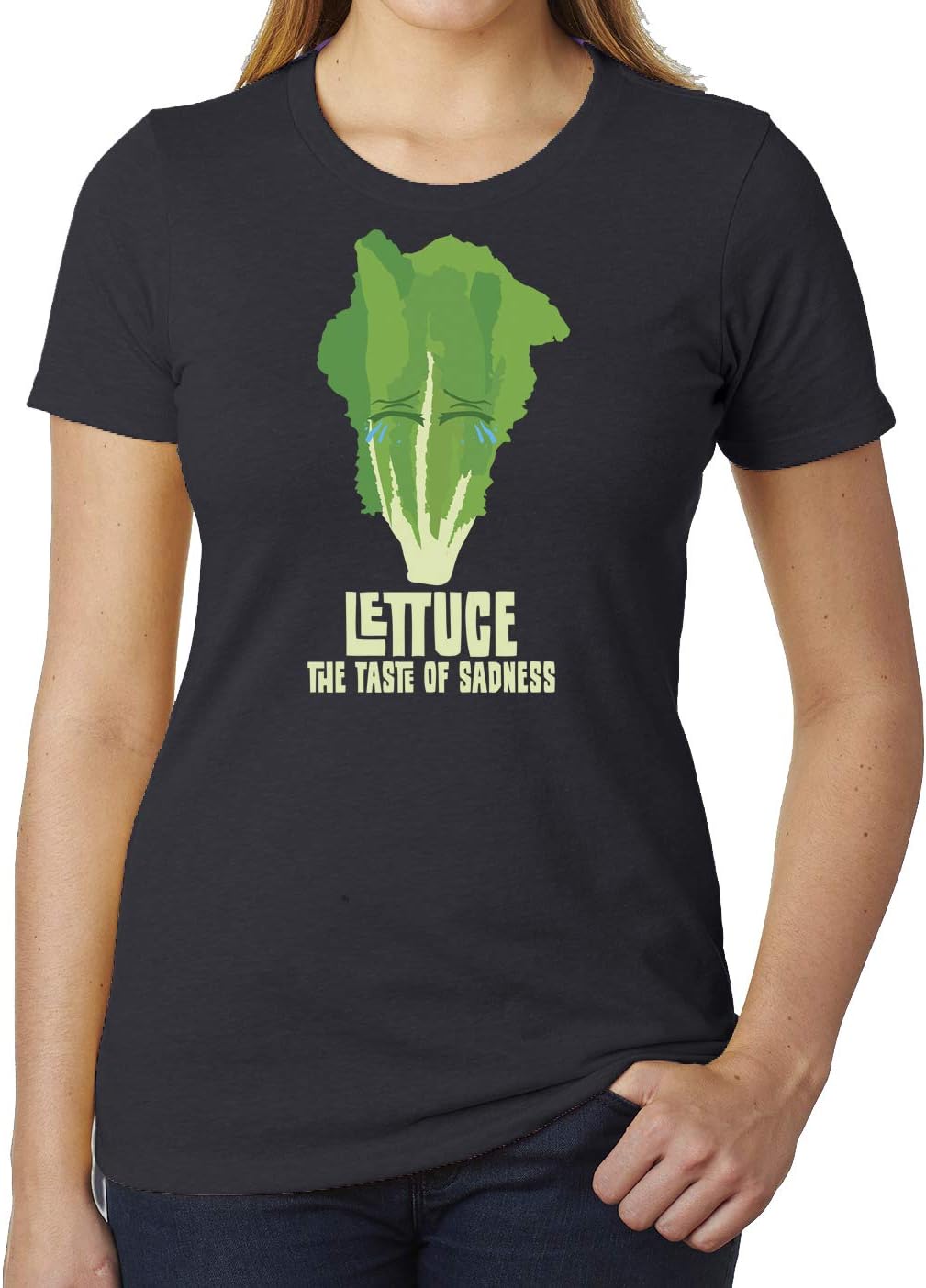 Lettuce, The Taste of Sadness, Funny Food T-Shirts, Women's Graphic T-Shirts