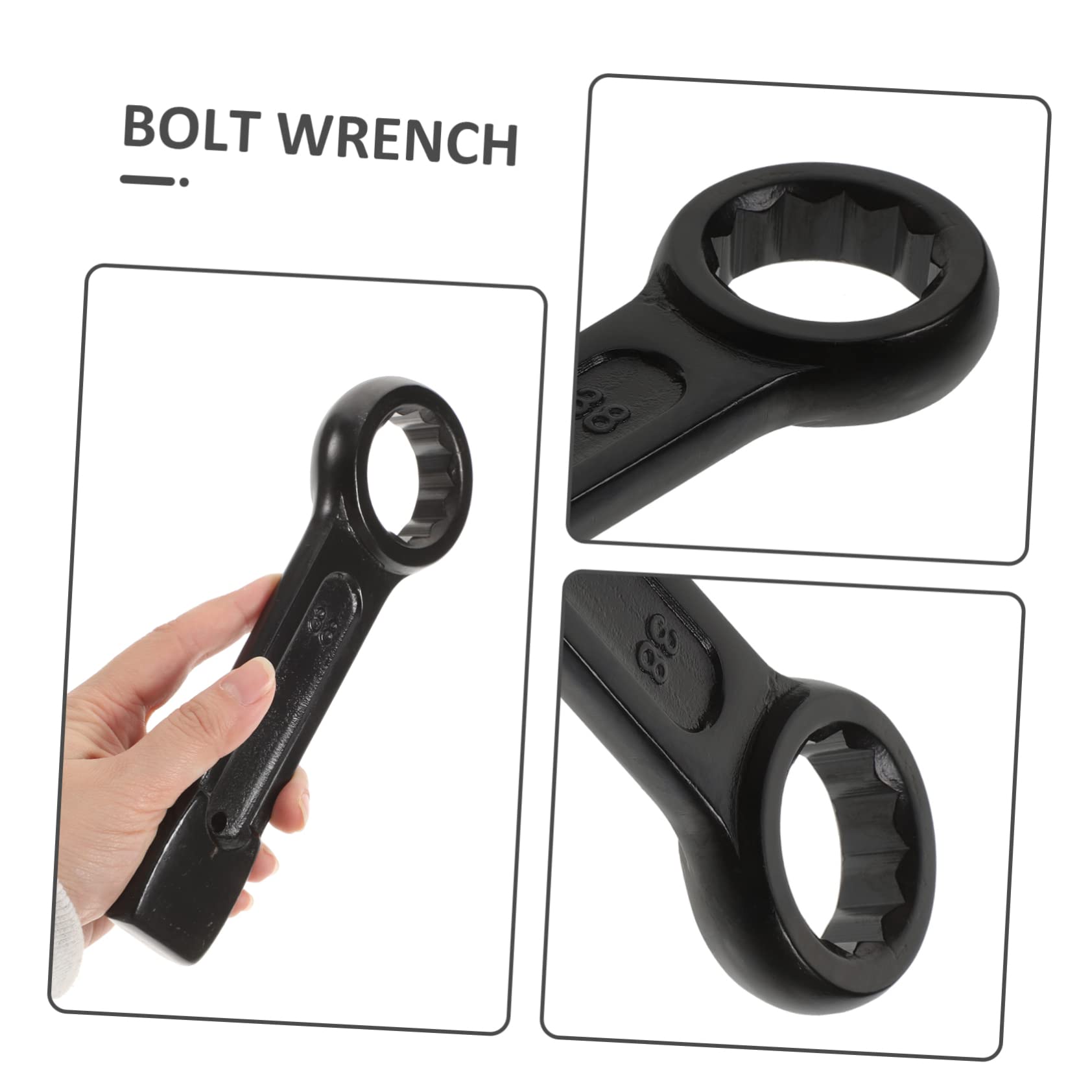 Mipcase Clé à Cliquet Offset Lourde 38mm en Acier Noir Haute Dureté