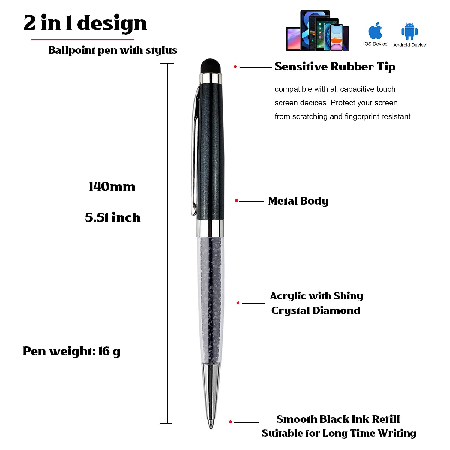 Penne Personalizzate Con Incisione - A Sfera Con Nome O Messaggio, Regalo Elegante Per Colleghi E Amici