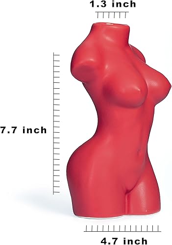 Miniatura 2 de Jarrón femenino - Florero grande bohemio en forma de cuerpo femenino de 4.7 x 7.7 pulgadas - Jarrón feminista minimalista divertido y fresco para