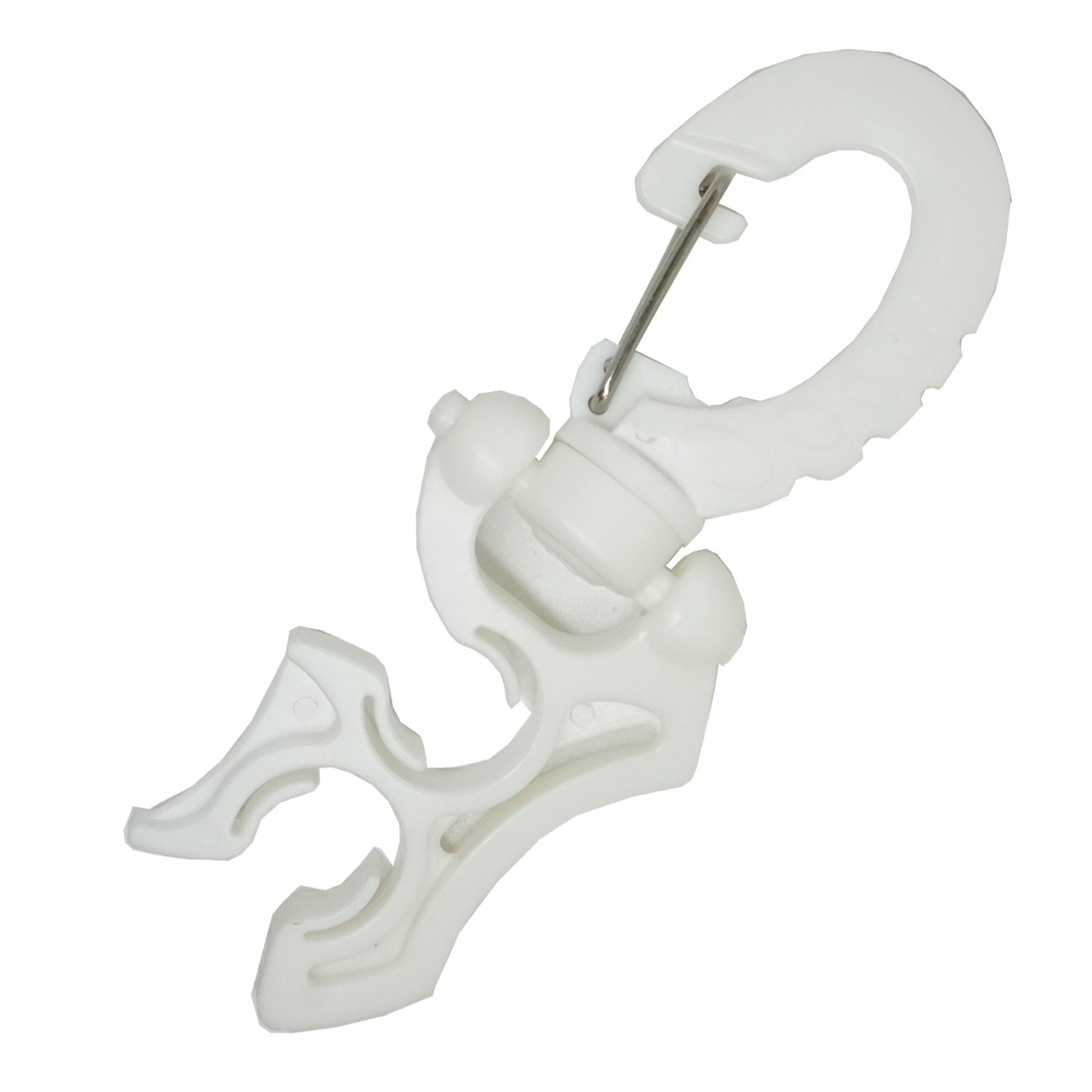Scuba ChoiceDouble Hose Holder Clip – Securely Holds 2 Low/High-Pressure Hoses, Easy Snap-On Design for Tangle-Free, Dives, Durable & Lightweight for a Seamless Diving Experience (White)