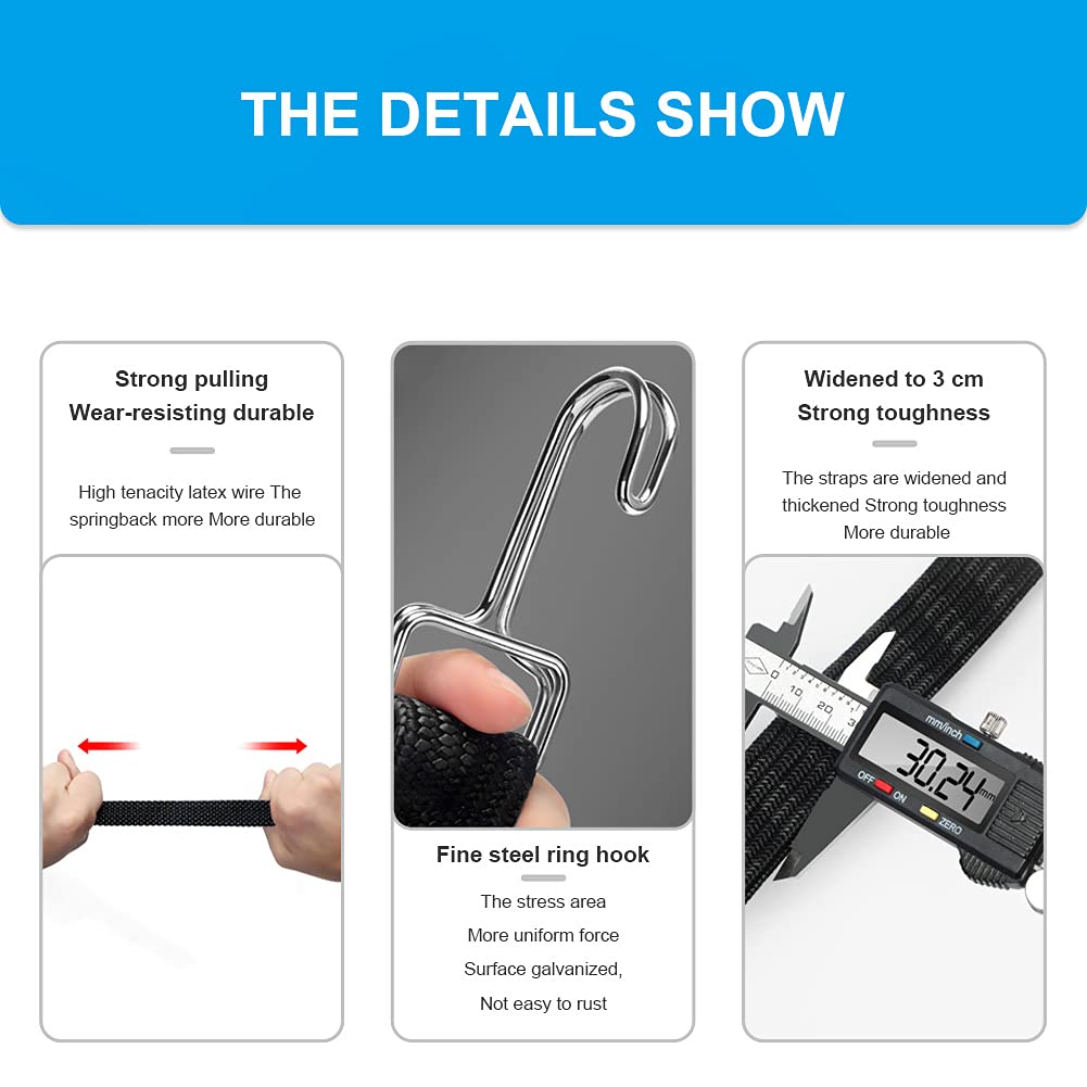 Buy Adjustable Bungee Cords Heavy Duty with Metal Hooks, 4 Pack 2M