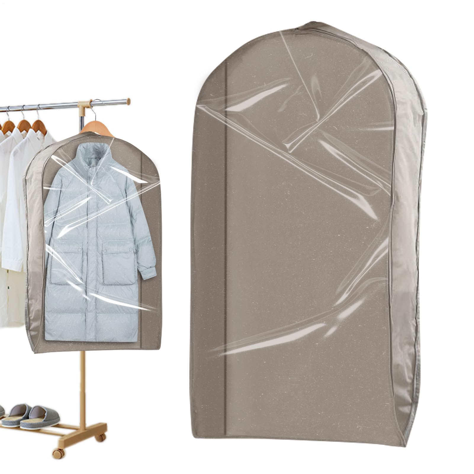 Garment Bags For Closet Storage Zippered Coat Protector Dress Cover Waterproof Organizer Feature Durable Space Saver For Families