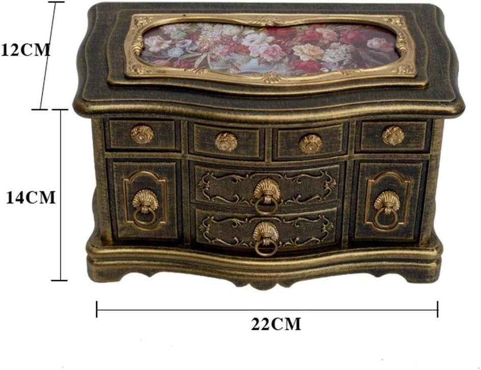 Music Box Antique Vintage Music Box,Creative Musical Ballerina Jewelry Box,Rectangle Trinket Box,Room Decor and Birthday Craft Gifts Octave Music Box(C)