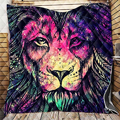 FANSU Tagesdecke Bettüberwurf Steppdecke Mikrofaser Doppelbett Einselbetten Tagesdecken Gesteppt Bettwäsche Sofaüberwurf Wohndecke Stepp Gesteppter Quilt (Löwe,130x150cm)
