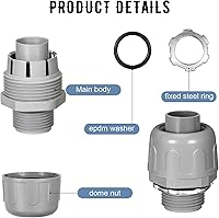 Vista 3 de Yaomiao Conector hermético para conductos eléctricos de 180 grados, accesorios de conducto de PVC no metálico para el hogar, baño, cocina, tubería