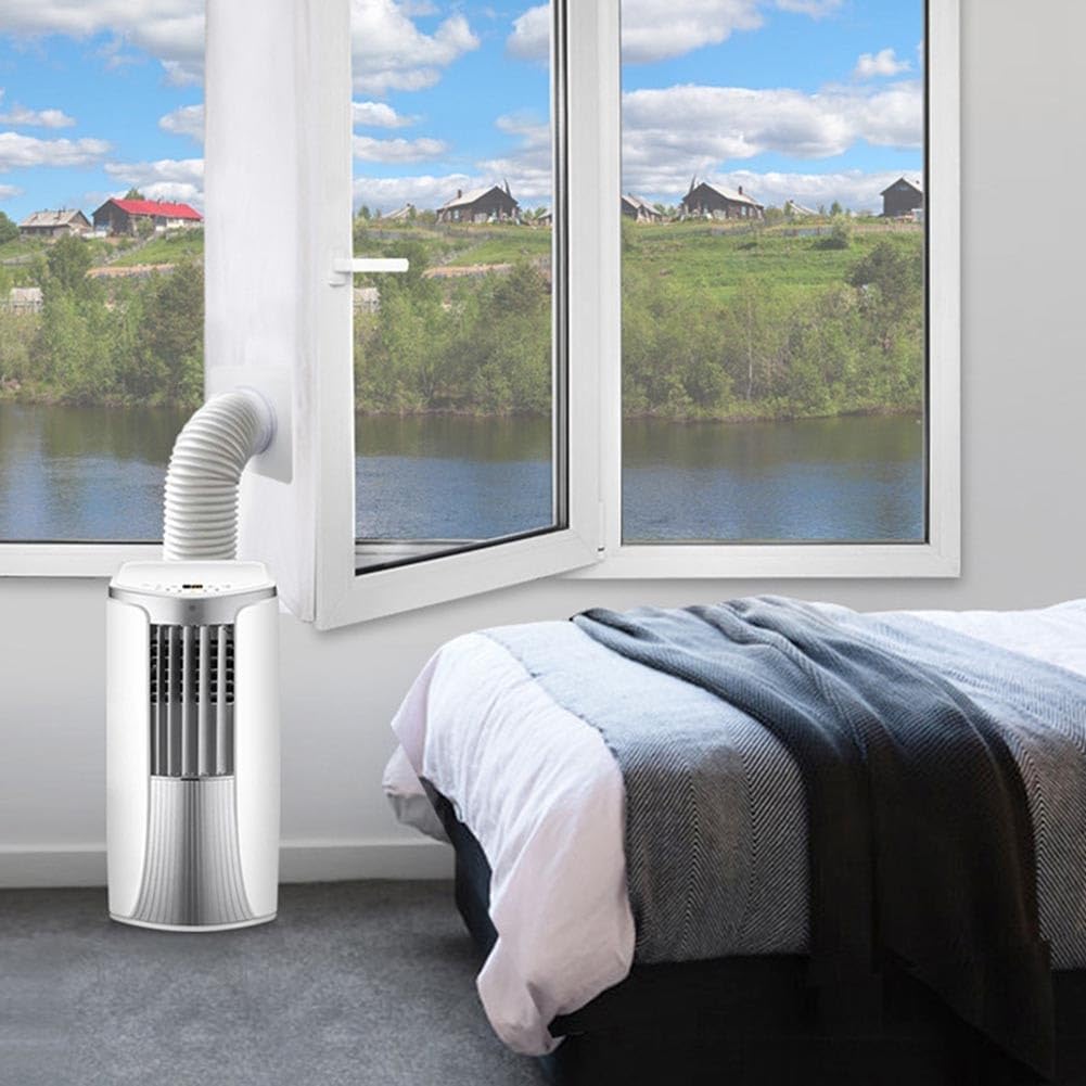 Guarnizione per finestra del condizionatore d'aria, 400 cm, con materiale in poliestere impermeabile e innovativo connettore rotondo, adatta per unità portatili AC, asciugatrice e deumidificatore