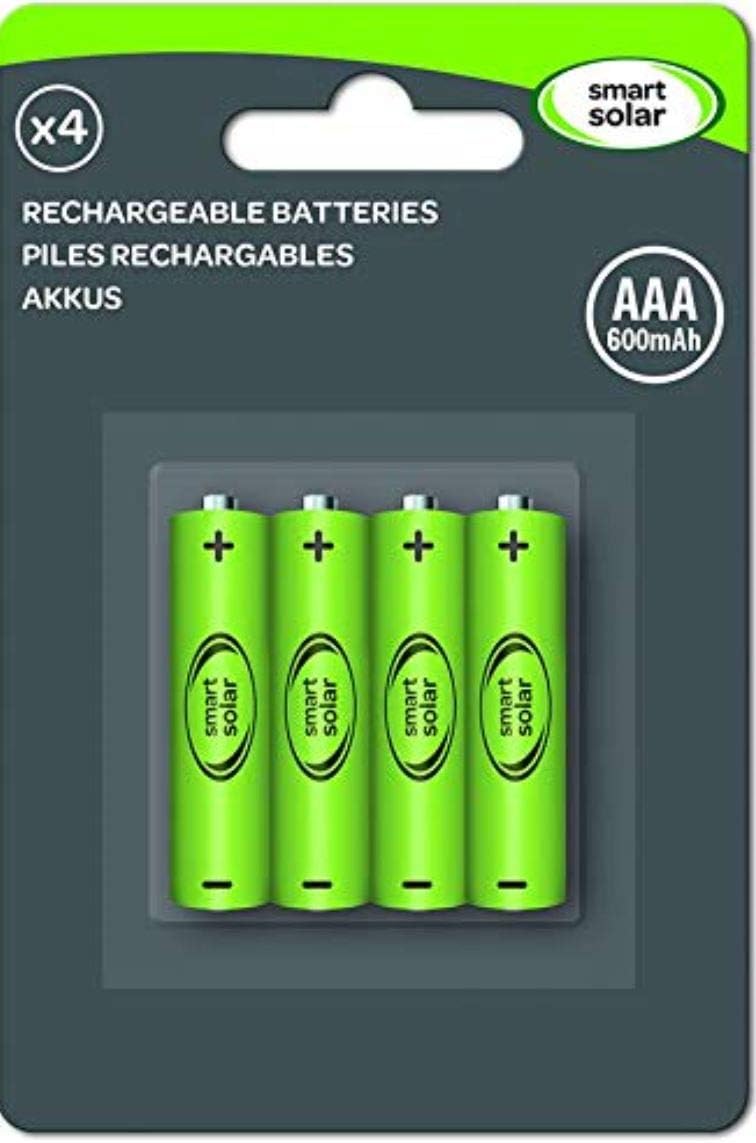 Smart Solar Rechargeable Batteries AAA 600mAh 4 Pack Amazon.co.uk