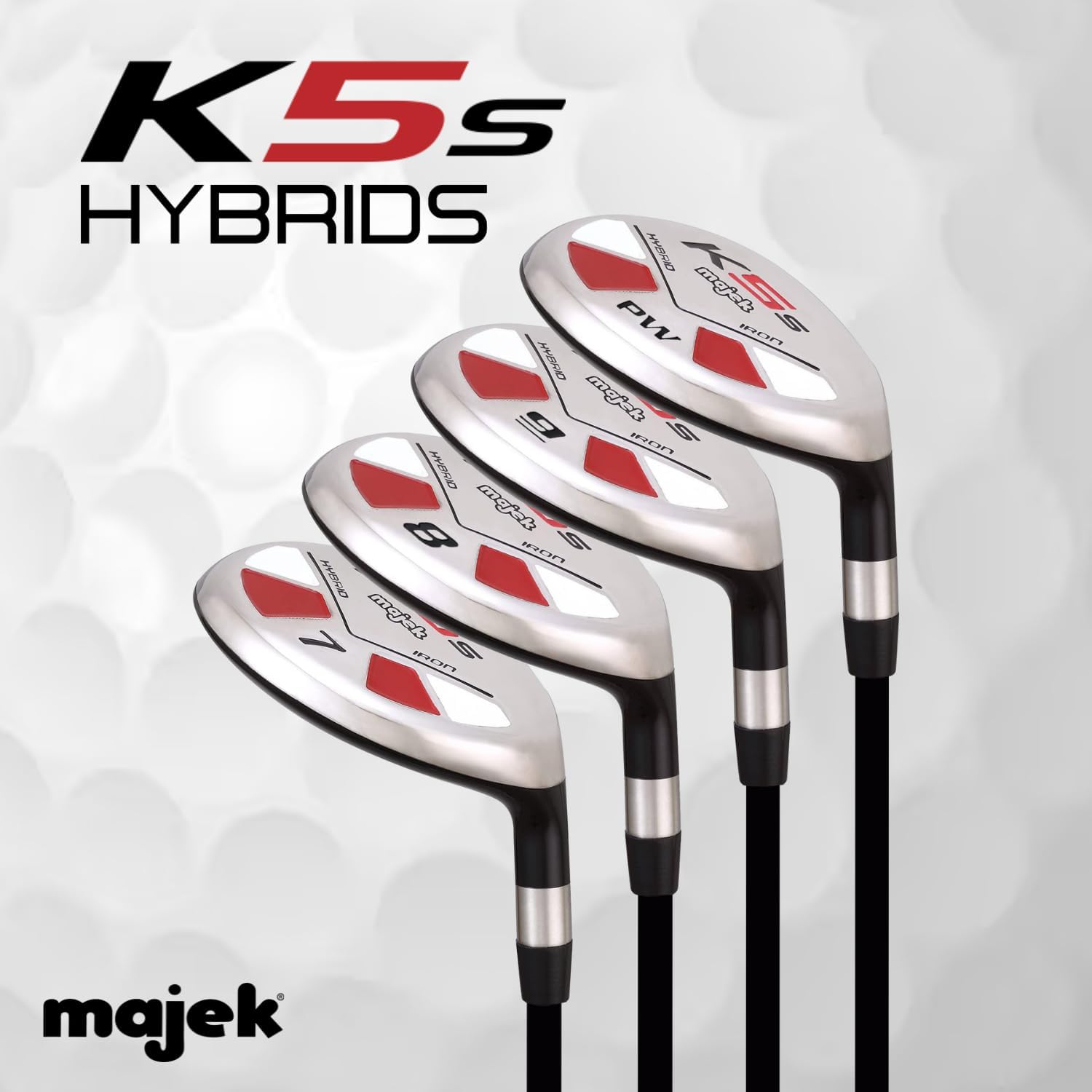 Senior Men’s Majek Golf All Hybrid Partial Set, which Includes: #7, 8, 9, PW Senior Flex Right Handed New Utility “A” Flex Club
