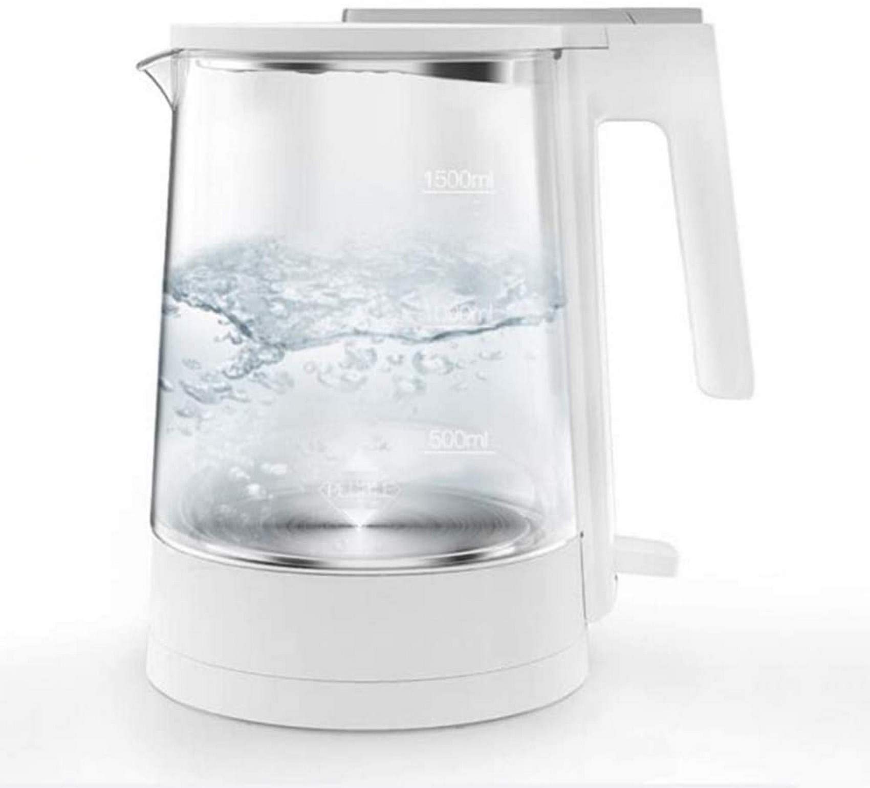 Bollitore in Vetro da 5 Litri, Bollitore Ecologico con Illuminazioneed Led, Caldaia D'Acqua Senza Fili Gratuita con Coperchio Interno in Acciaio Inossidabile e Spegnimento Automatico Bottomfast