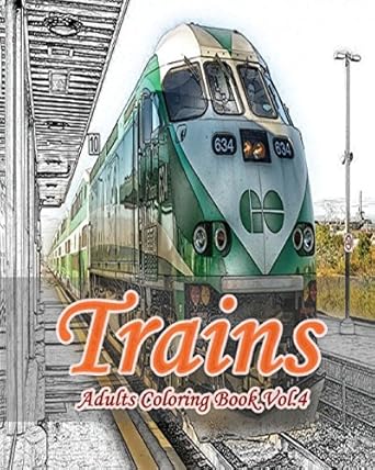 Amazon.com: Trains Adult Coloring Book: 9781537193373: Mock, Mimic: Books