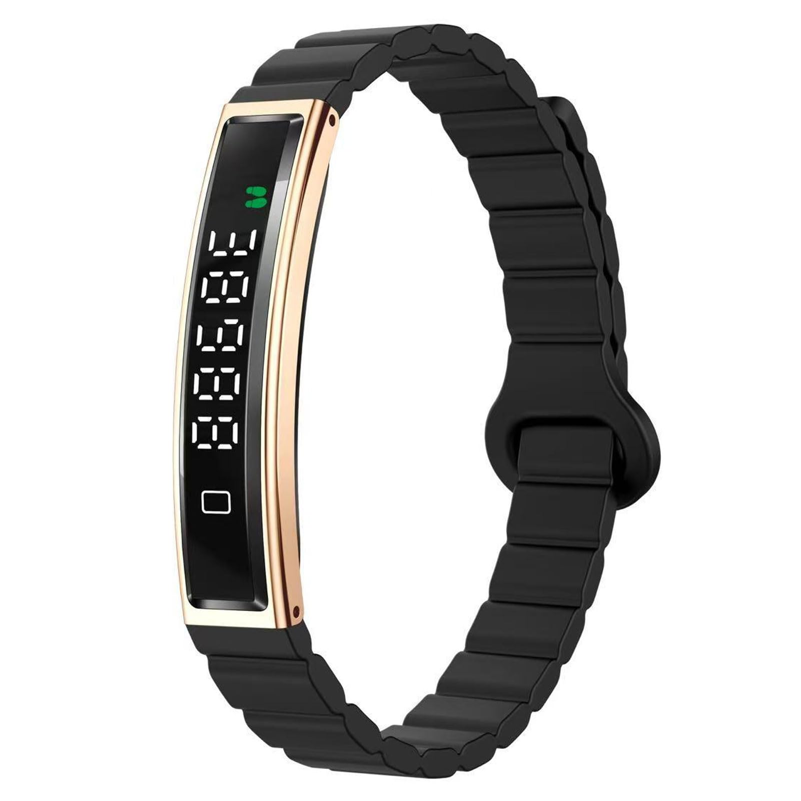 VBESTLIFE Pulsera Inteligente Rastreador de Ejercicios, Contador de Pasos para Mujeres y Hombres, Recordatorio de Llamadas Bluetooth 5,3, Obturador Remoto del Teléfono, a Prueba de Agua (Gold)