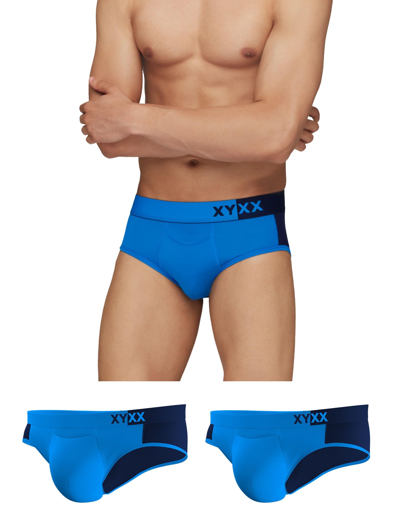 XYXX Men's Underwear Dualist IntelliSoft Modal Brief Pack of 3