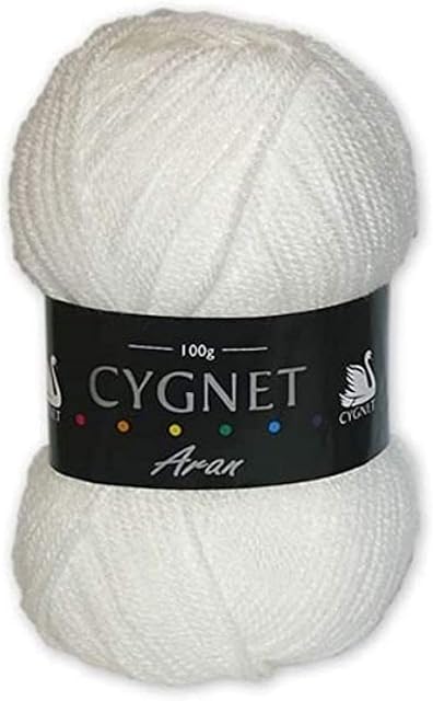 Cygnet Aran Knitting Yarn 100g 100% Acrylic 208 White