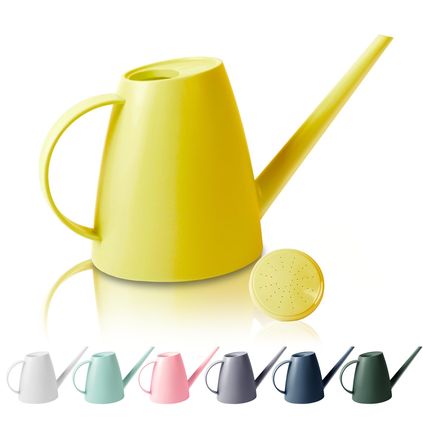 Watering Can for Indoor Outdoor Plants, Modern Small Watering Cans with Removable Nozzle, Long Spout Watering Can for Indoor Bonsai Plants Garden Flowers 1/2 Gallon 1.8L 60OZ