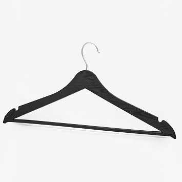 Arch 24 Pieces Black Wood Look Plastic Hanger Clothing Shirt Strap