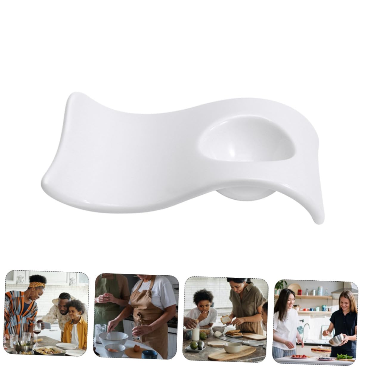 TOYANDONA Tenir Œufs Durs Modernes et Élégants en Céramique Blanche Plateau Pratique et Facile à Nettoyer 6 Coquetiers Cuisine et Repas