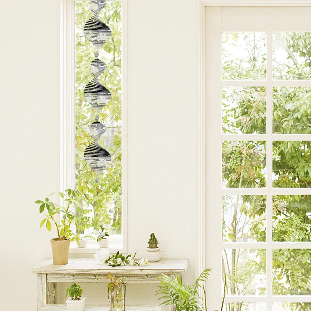 Molinadores de viento, hélice 3D de acero inoxidable colgante, molinillos de viento para patio y jardín, colgante de acero inoxidable para colgar en interiores y exteriores