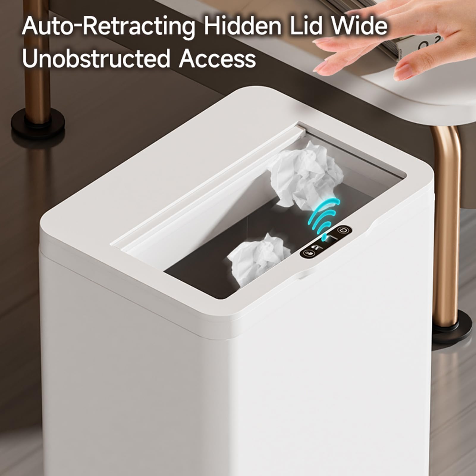 Asixxsix Bote de Basura Inteligente sin Contacto de 13 Litros, Sensor de Movimiento