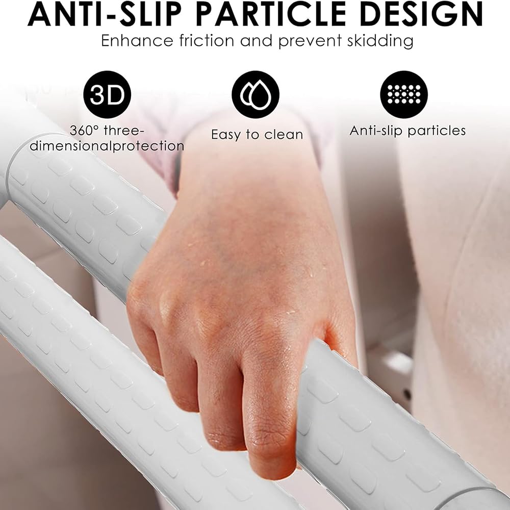 Maniglione Bagno Disabili,Maniglione Disabili,Maniglioni Per Disabili,Maniglione Ribaltabile Bagno Maniglione Pieghevole,antiscivolo con visione notturna,Supporta 600KG Per Anziani (bianco, 75cm)
