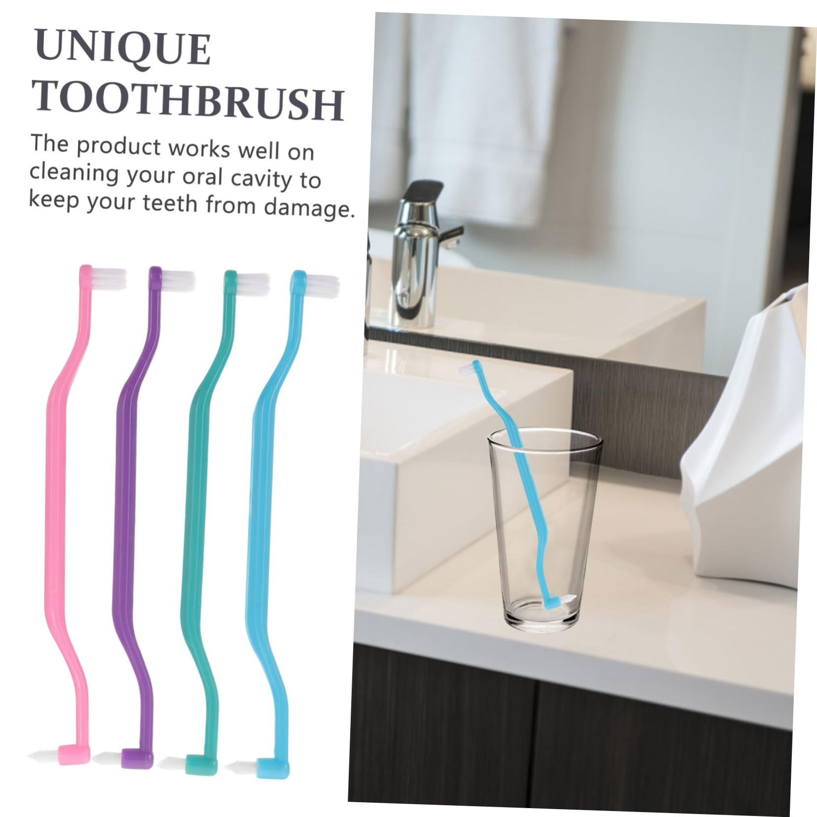 FRCOLOR 16 Pz Spazzolino a Doppia Testa Spazzolini Ergonomici Affusolati Spazzolini Da Denti Domestici Spazzolino Da Denti Resistente All'usura Spazzola Intercapedine Ergonomica Plastica