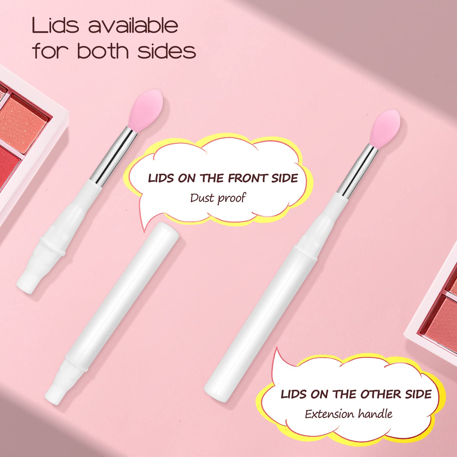 Unaone Silicone Lip Brush, 8 PCS Makeup Beauty Brushes With Cap for Lipstick, Gloss, Mask, Eyeshadow Application