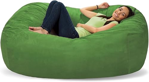 Miniatura 155 de Comfy Sacks - Puf de espuma viscoelástica de 7.5 pies, tumbona de piel sintética color negro Piel sintética, color negro,Piel sintética de color