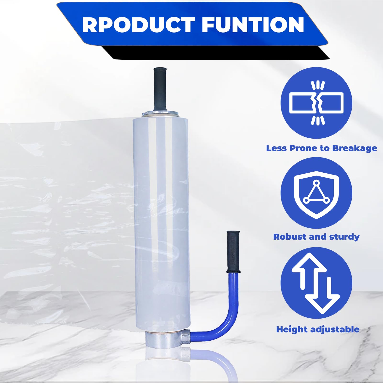 Dispenser estensibile in acciaio al carbonio resistente, macchina imballatrice per film estensibile in larghezza regolabile con manici, dispenser termoretraibile per mobili