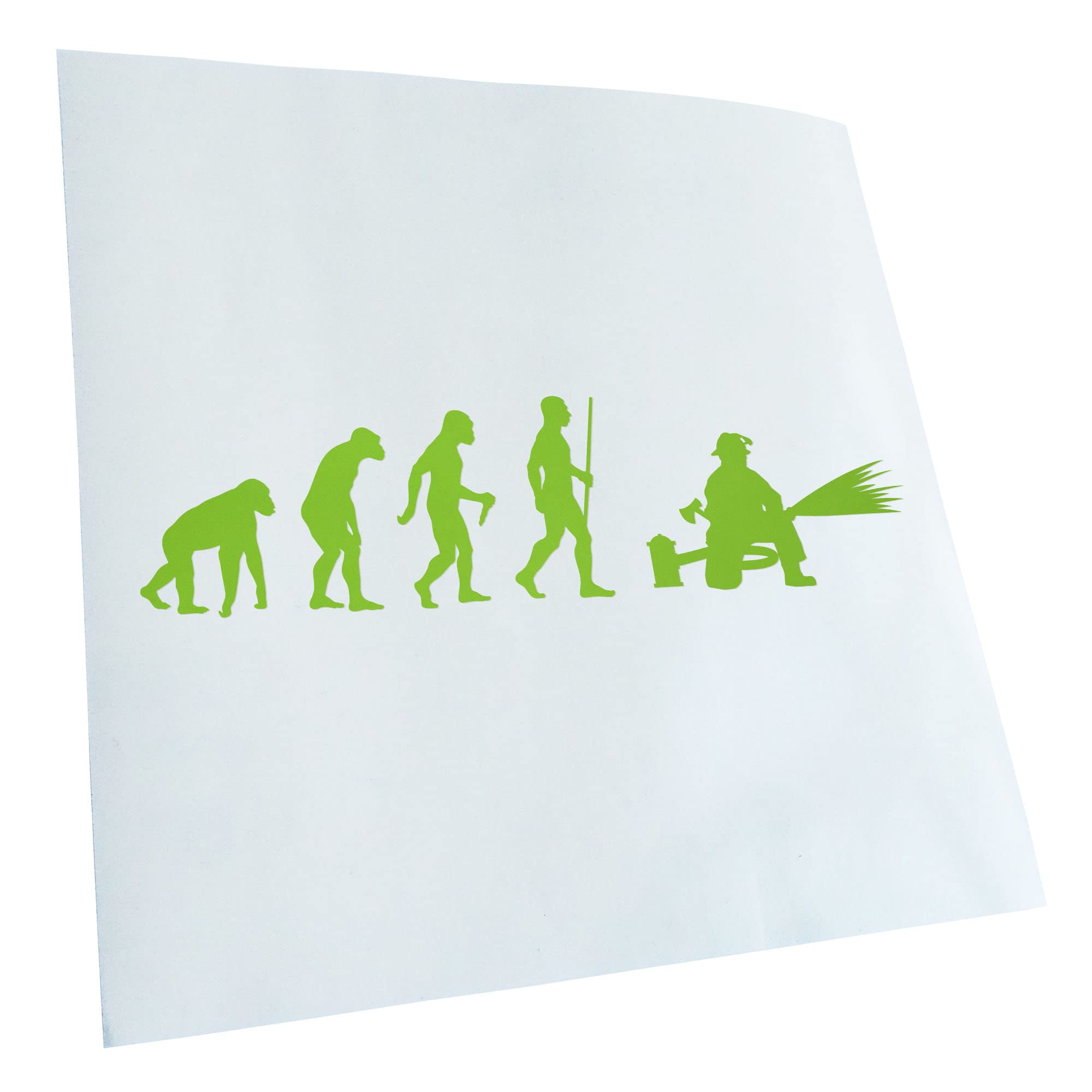 Kiwistar - Car Sticker - Fireman Evolution - Lime Green - 30 x 8 cm - Rear Window Car Sticker Weatherproof for Car Truck Moped Truck - Sticker Exterior Self-Adhesive Tuning Accessories for Windows