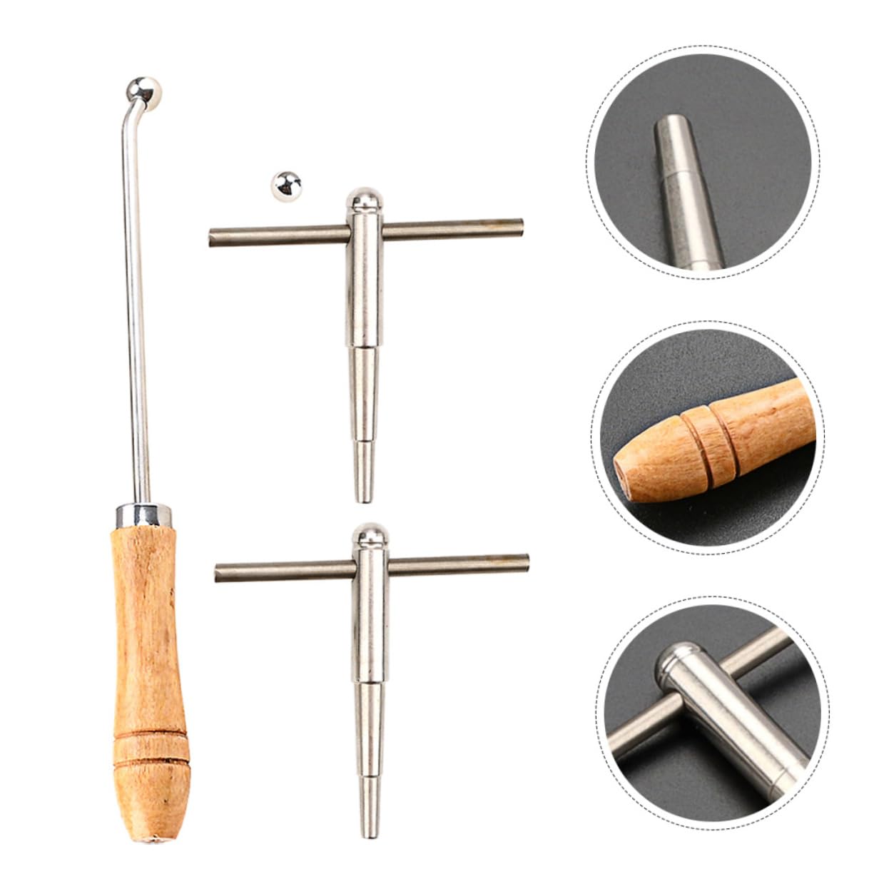 Milisten 1set Strumenti Di Riparazione Per Tromba E Trombone Con Manico Legno Strumento Per Riparazione Ammaccature E Trattamento Strumenti Musicali