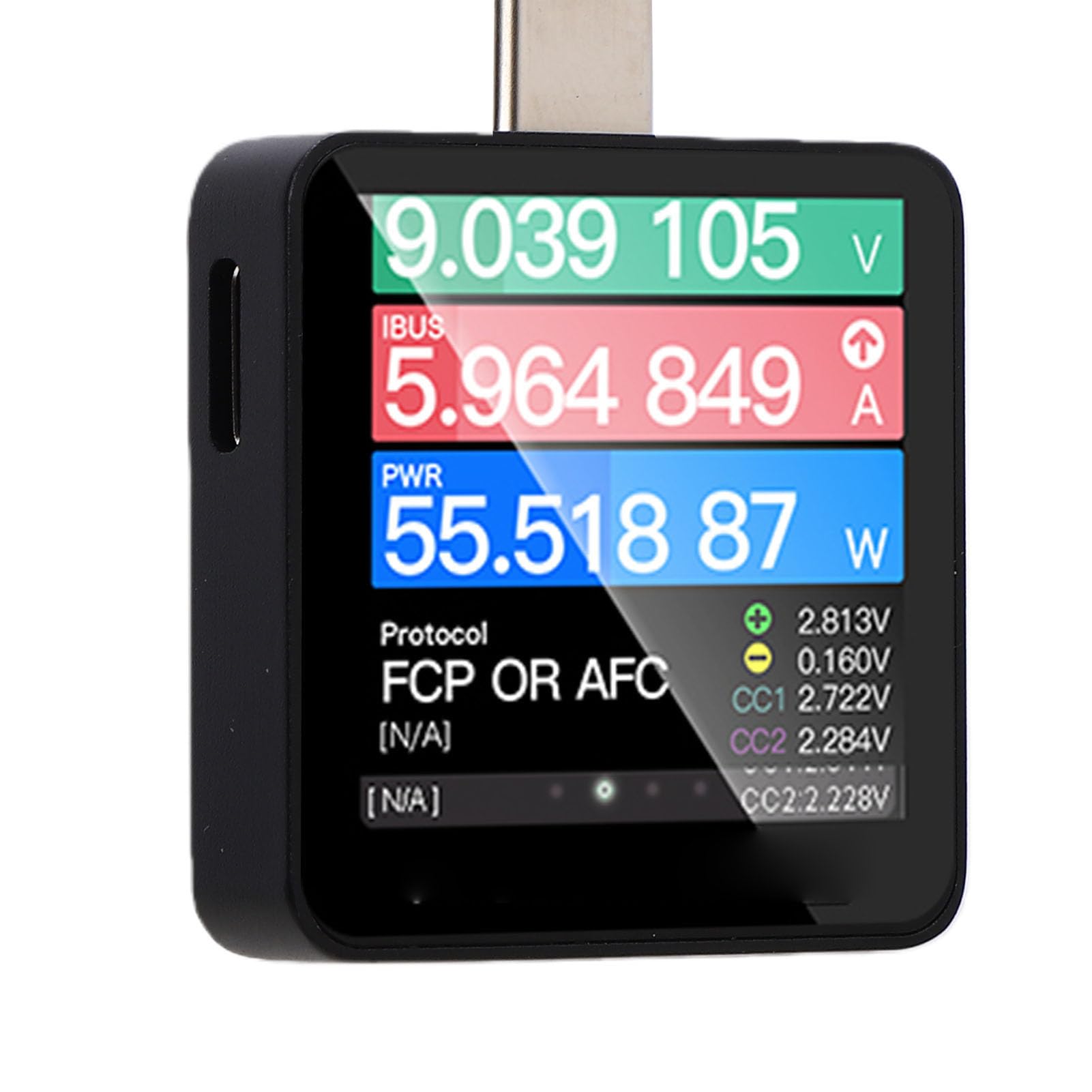 USB C Szybki Tester Ładowania z 1.54-calowym Ekranem IPS i 20-bitowym Miernikiem Napięcia/prądu ADC do Diagnostyki ładowarek PD3.1, QC5.0, IOS 140W.