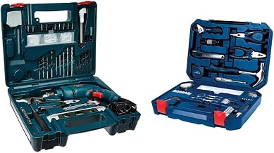 Bosch GSB 500W 10 RE Professional Corded-Electric Drill Tool Kit, MS &amp; Plastic (Blue, Set of 100 Too