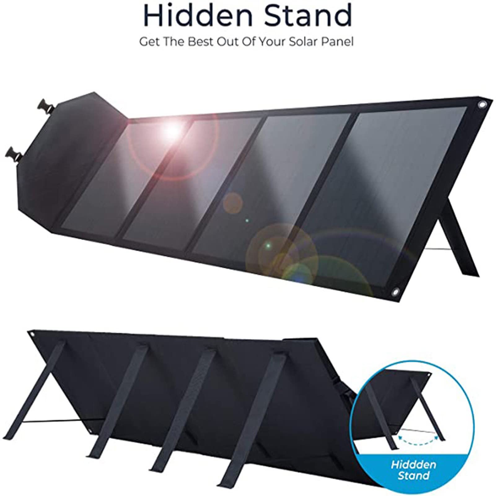 Składana torba panel słoneczny 80W, ładowarka do telefonów, tabletów