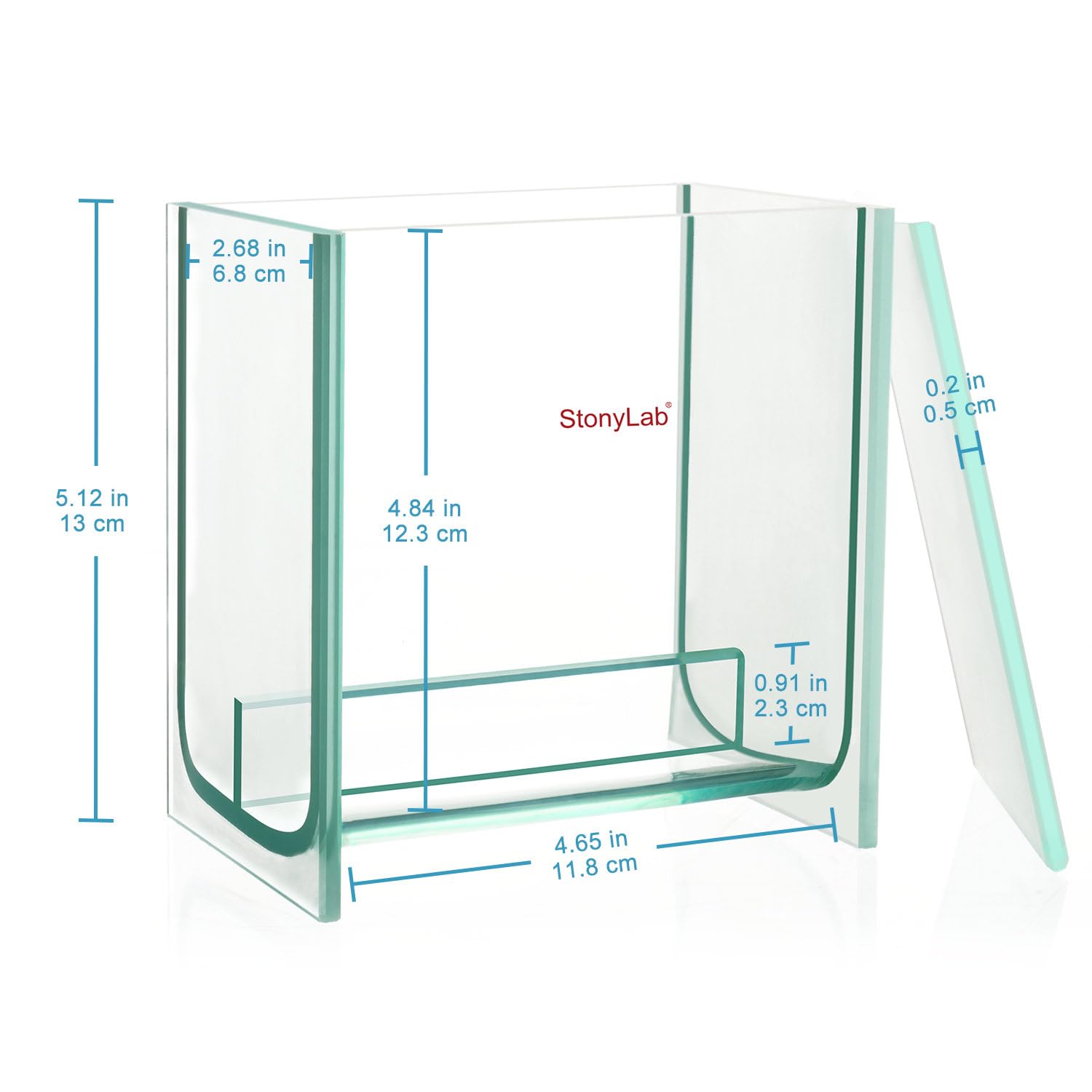 stonylab Glas Quadrat TLC Entwicklungstank, Schwerlast Borosilikat Chromatographie TLC Entwicklungskammer mit Deckel für Mehrfachplattenentwicklung, 100 x 100 mm