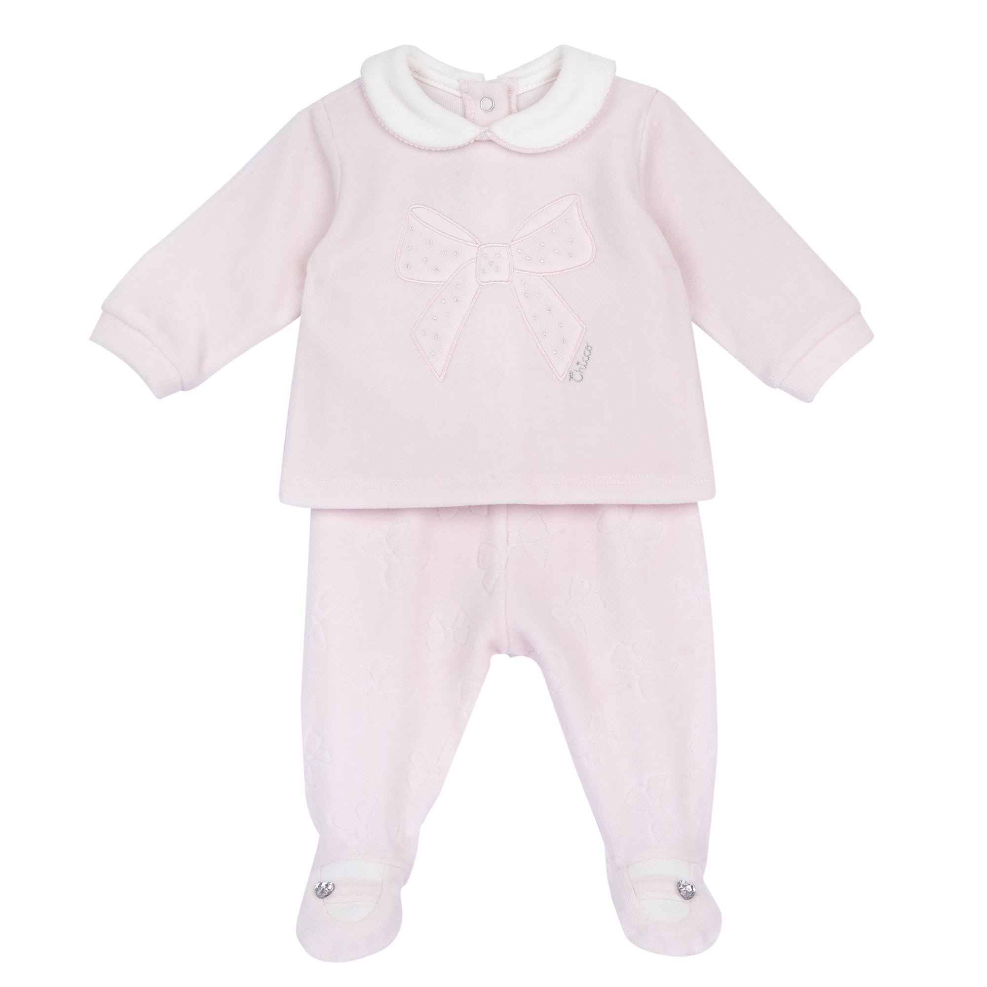 Chicco en Velours Doux Fw25 253 Ensemble avec Sweat Shirt et Leggings Bébé Fille