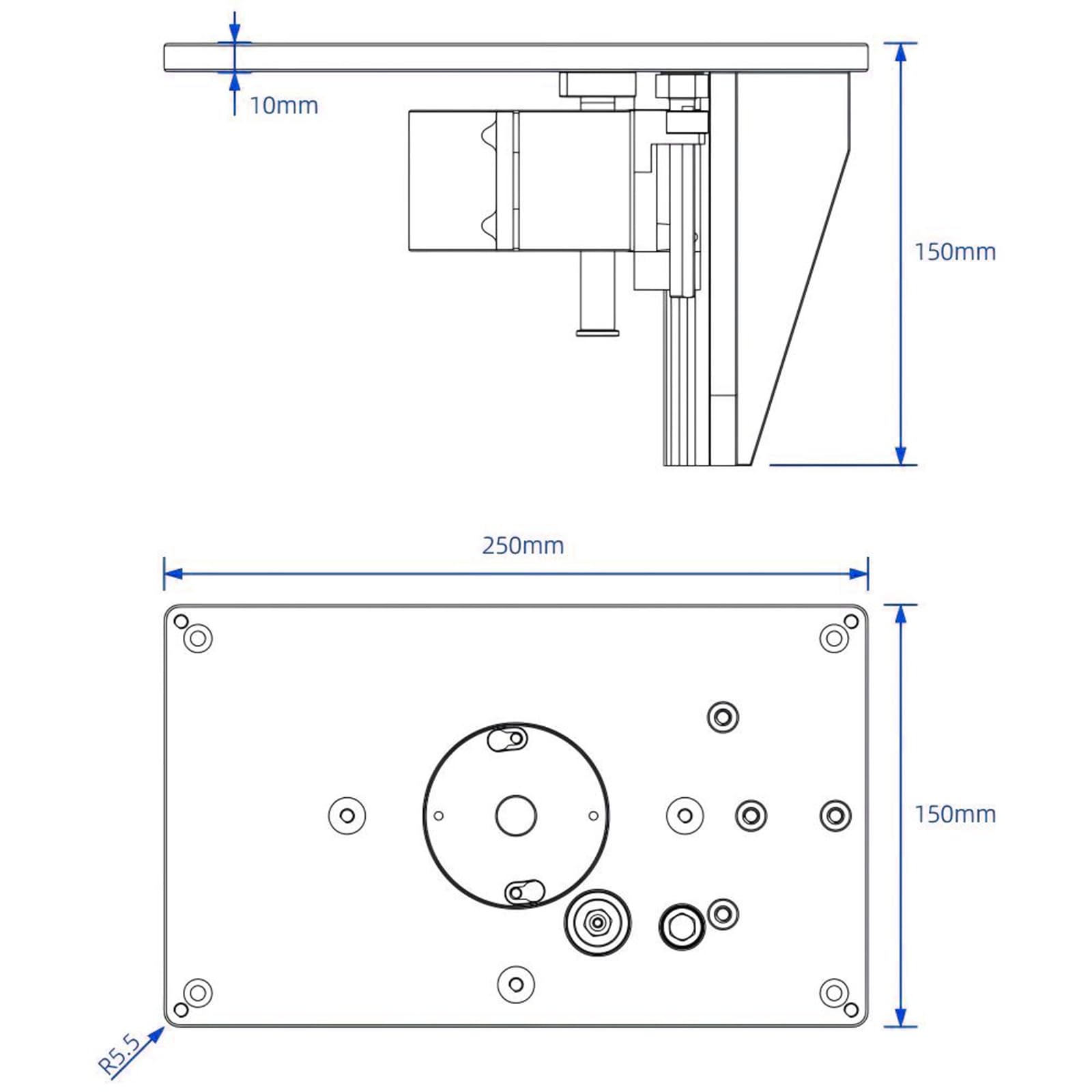 Piastre Inserto Banco Fresa Set,Kit di sollevamento per router,tavola elevatrice per fresatrice,Tabella di sollevamento del router con l'ascensore fisso della base, Adatto per lavorazione del legno