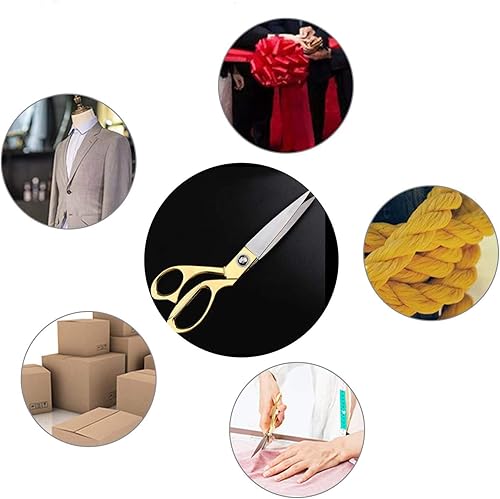 Miniatura 9 de Tijeras afiladas de acero inoxidable dorado de 8.5 pulgadas, tijeras profesionales de tela para manualidades domésticas, corte resistente para